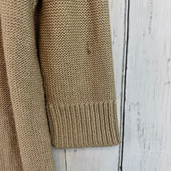 NWT Talbots Beige Metallic Knit Scoop Neck 3/4 Sleeve Tunic Sweater Size 1XP - Picture 9 of 13
